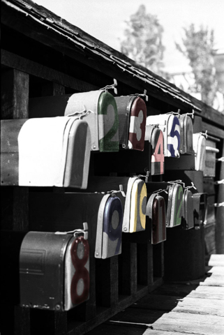 mailboxes-granvilleisland-b&white-colored